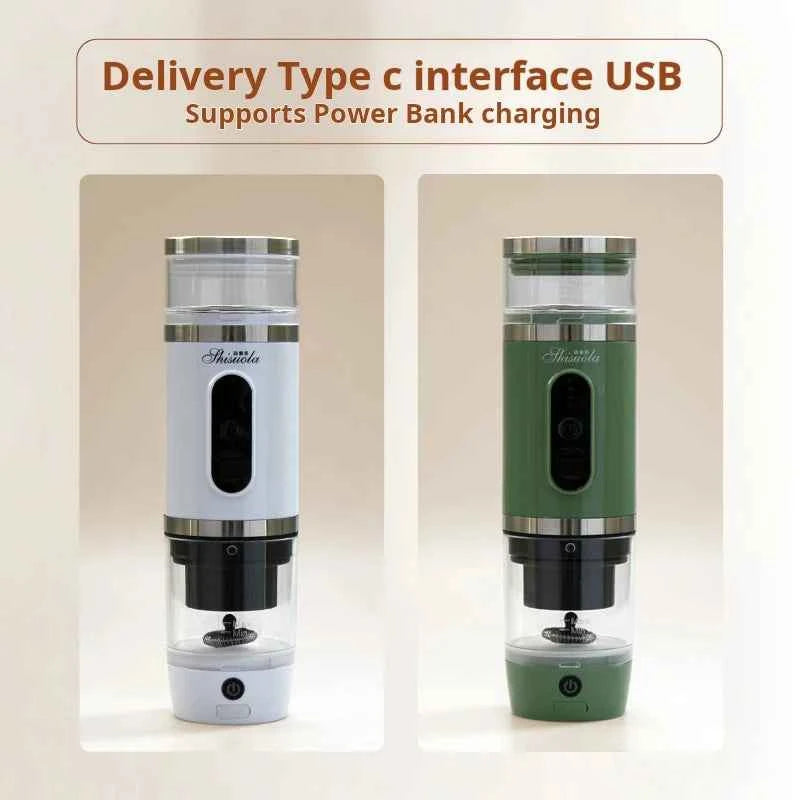 3-in-1 Portable Capsule Coffee Maker - 19 Bar, USB/Battery