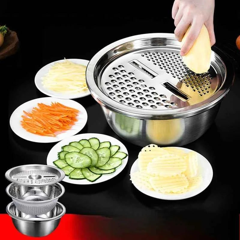 3-Piece Vegetable Slicer & Washing Basin Set