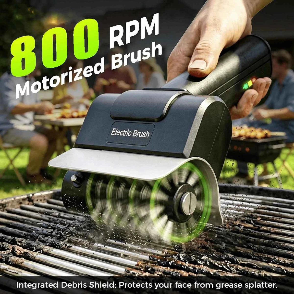 Portable Electric Grill Brush High Speed Handheld BBQ Cleaning Brush Efficient Stainless Steel Rechargeable Grill Brush