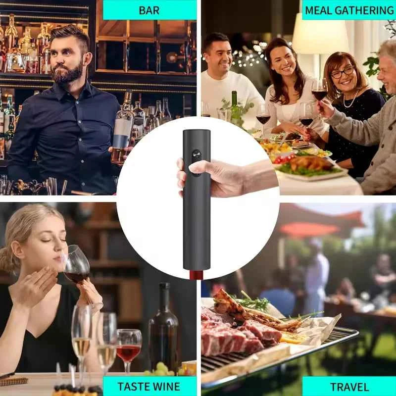 Electric Automatic Wine Opener Set Multifunction Red Wine Pourer & Stopper Ins Style Bottle Opener Gift Set for Home & Kitchen