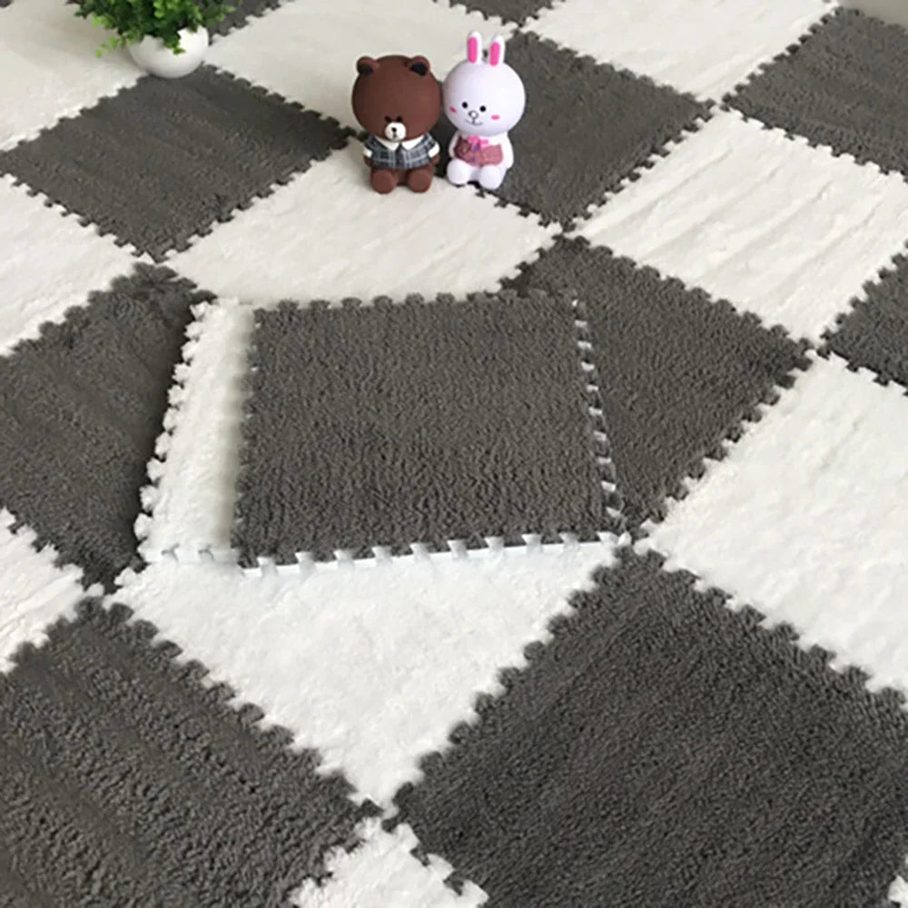 Soft Plush Children's Mat Babe Toys Eva Foam Puzzle Carpet Warm Children Play Mats Interlocking Rugs Infant Carpet 30*30*1cm