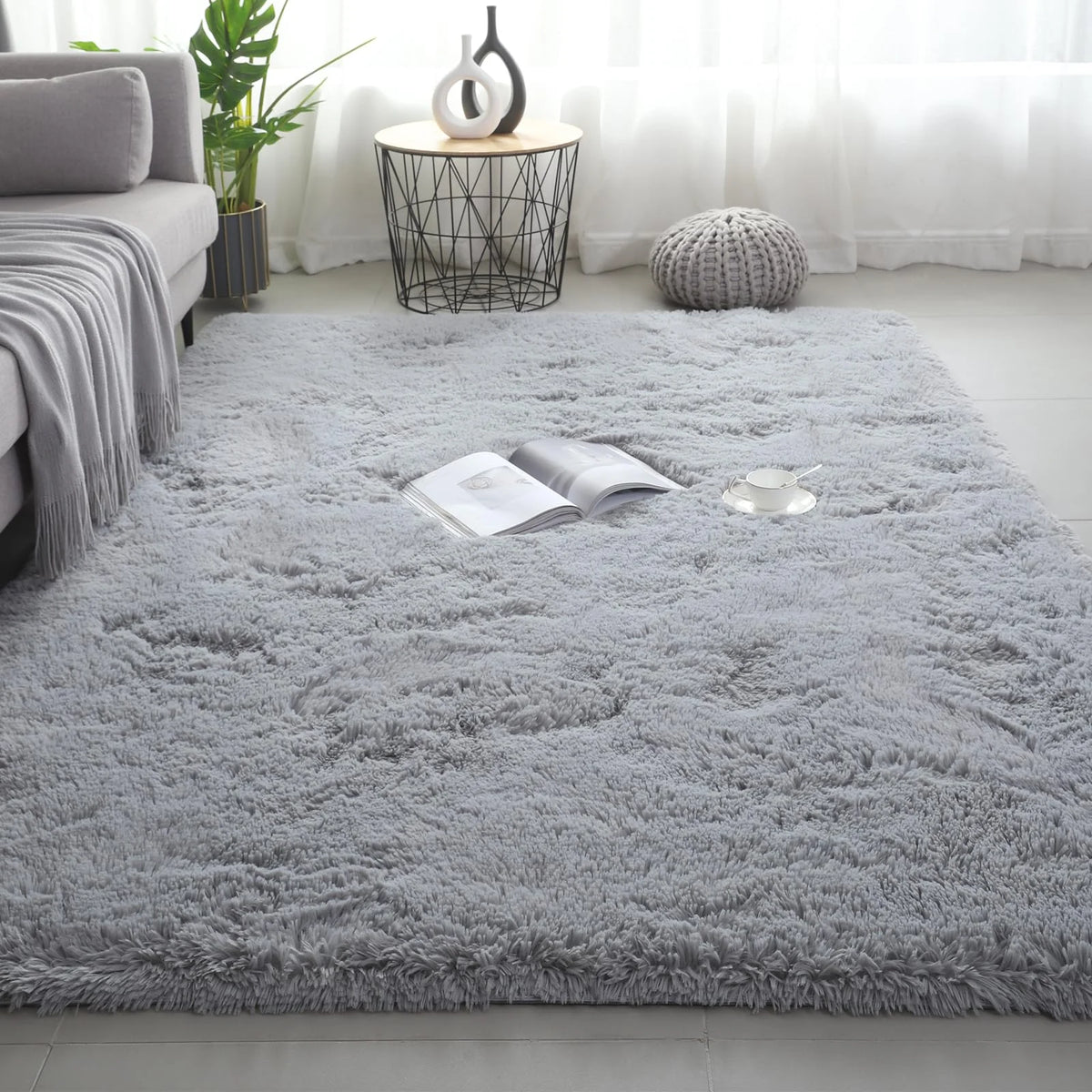 VIKAMA Ultra-Soft Puffy Rug, Bedroom & Living Room Indoor Floor Mat, Nursery Carpet, Children's Girls' Room Home Decor