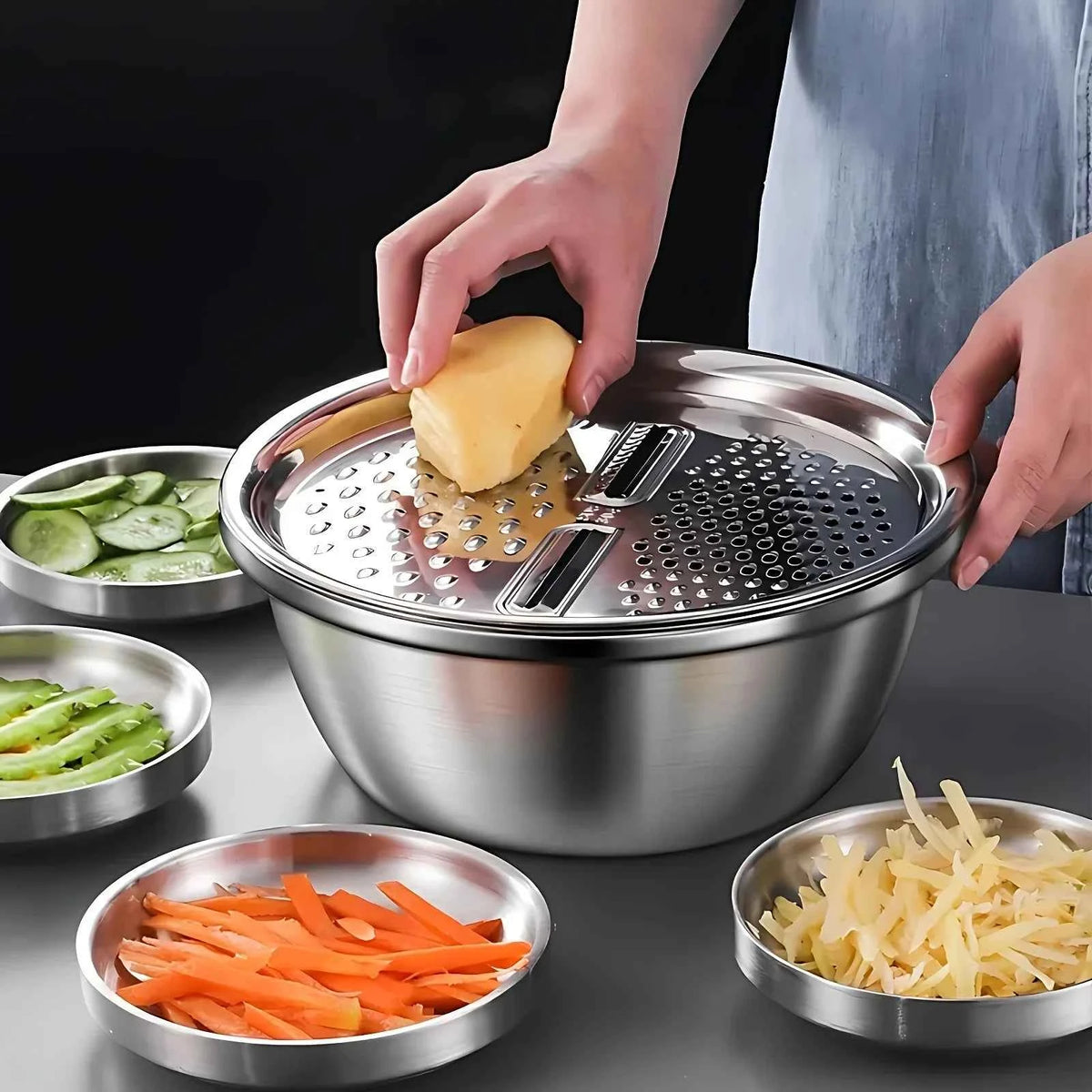 3-Piece Vegetable Slicer & Washing Basin Set