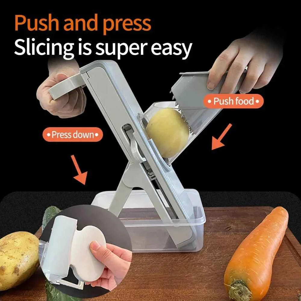 Safe Mandoline Vegetable Slicer with Storage Box