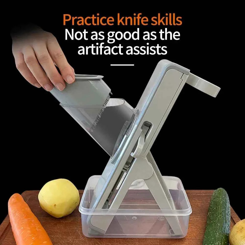 Safe Mandoline Vegetable Slicer with Storage Box