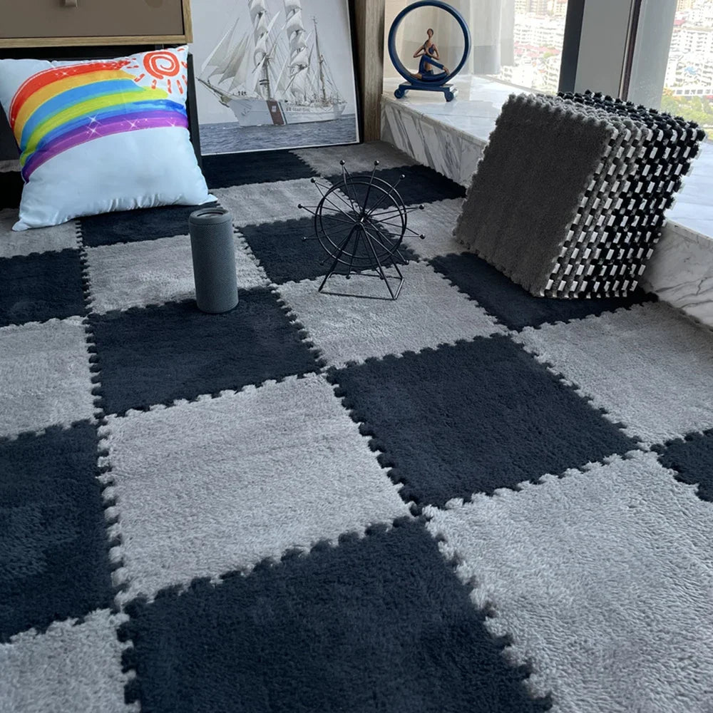 Soft Plush Children's Mat Babe Toys Eva Foam Puzzle Carpet Warm Children Play Mats Interlocking Rugs Infant Carpet 30*30*1cm