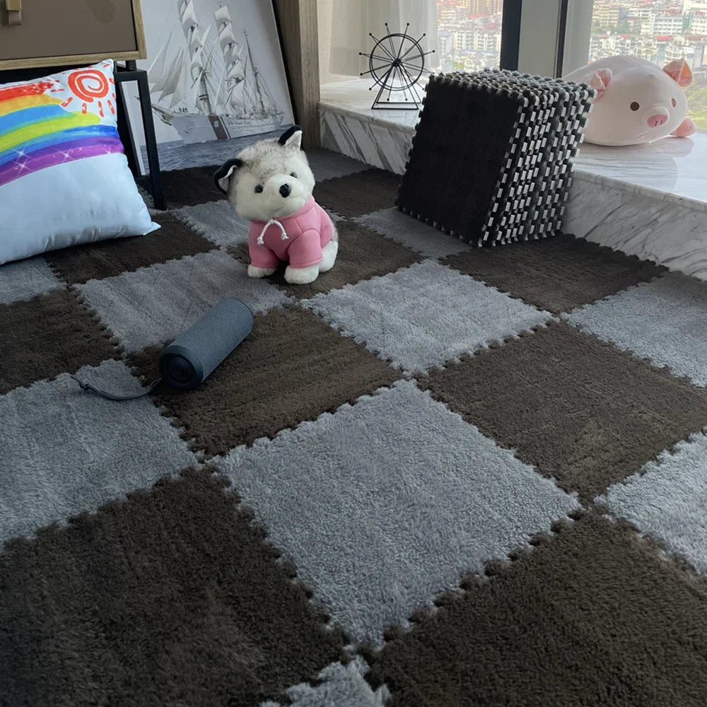 Soft Plush Children's Mat Babe Toys Eva Foam Puzzle Carpet Warm Children Play Mats Interlocking Rugs Infant Carpet 30*30*1cm