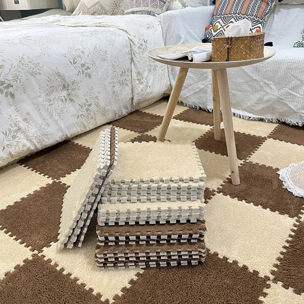 Soft Plush Children's Mat Babe Toys Eva Foam Puzzle Carpet Warm Children Play Mats Interlocking Rugs Infant Carpet 30*30*1cm