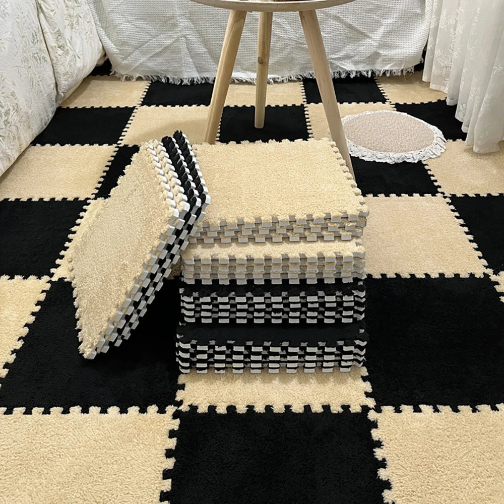 Soft Plush Children's Mat Babe Toys Eva Foam Puzzle Carpet Warm Children Play Mats Interlocking Rugs Infant Carpet 30*30*1cm