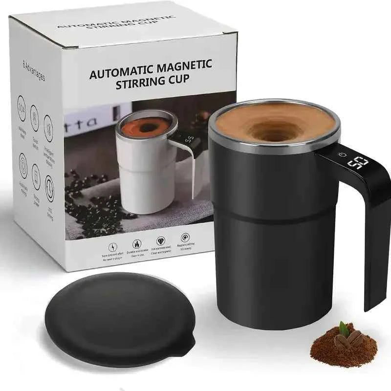 380ML Automatic Magnetic Stirring Mug with Lid Stainless Steel Waterproof USB Electric Mixing Coffee Mug 2025 New