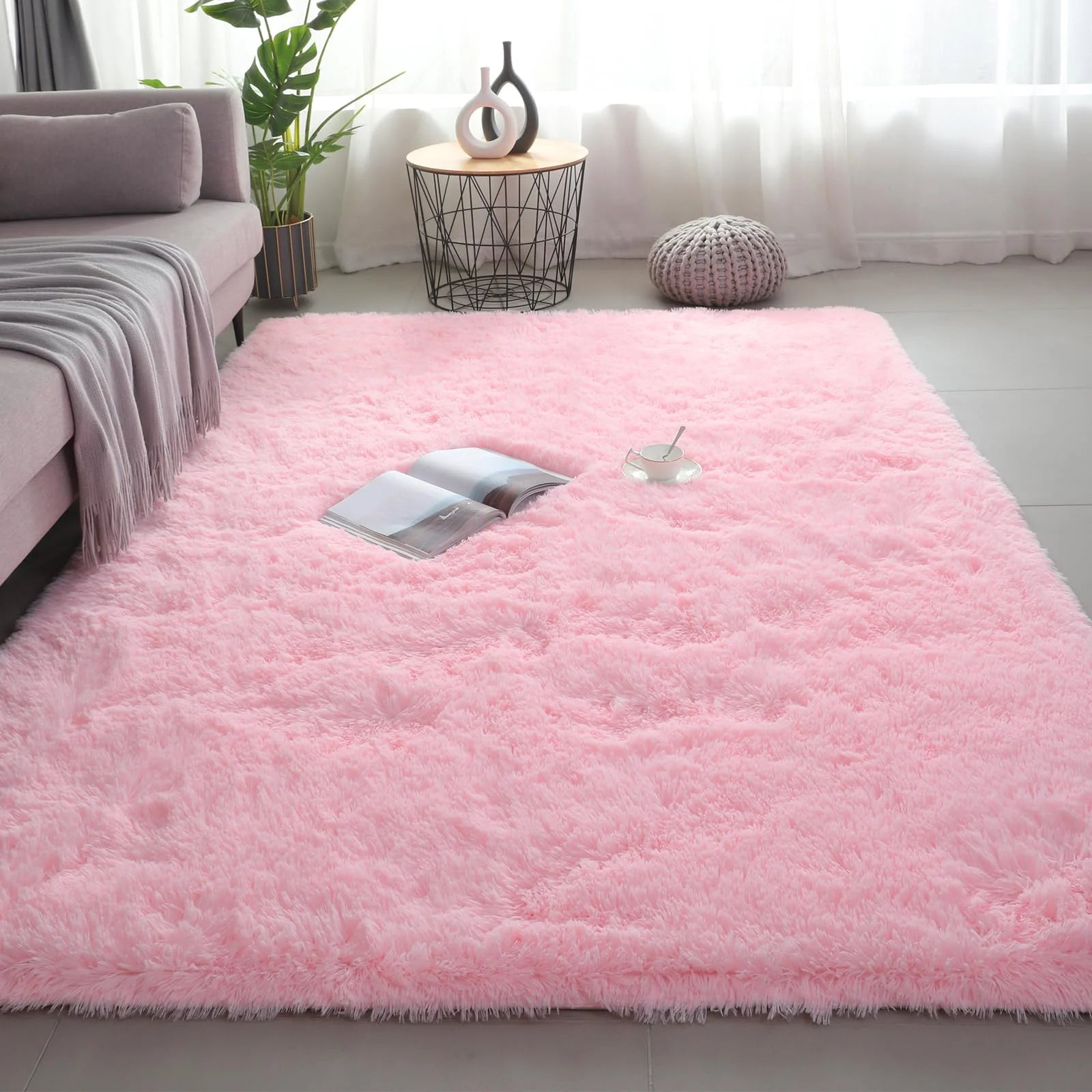 VIKAMA Ultra-Soft Puffy Rug, Bedroom & Living Room Indoor Floor Mat, Nursery Carpet, Children's Girls' Room Home Decor