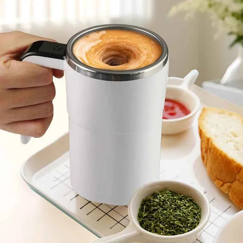380ML Automatic Magnetic Stirring Mug with Lid Stainless Steel Waterproof USB Electric Mixing Coffee Mug 2025 New