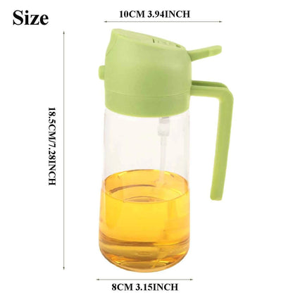 16oz Oil Dispenser Bottle for Kitchen, 2 in 1 Olive Oil Dispenser and Oil Sprayer, 470ml Olive Oil Spray Bottle for Cooking