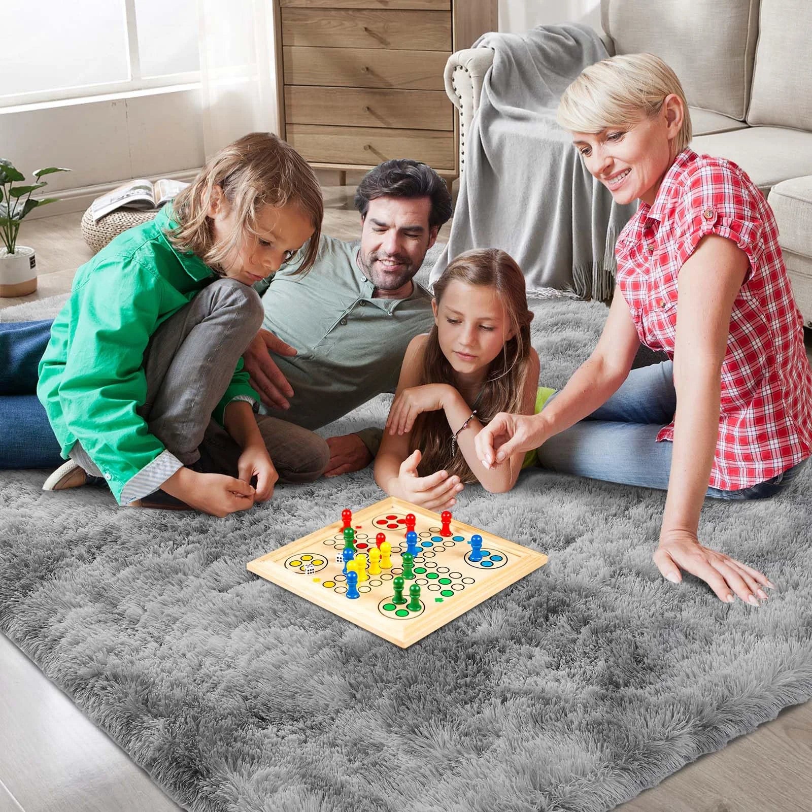VIKAMA Ultra-Soft Puffy Rug, Bedroom & Living Room Indoor Floor Mat, Nursery Carpet, Children's Girls' Room Home Decor