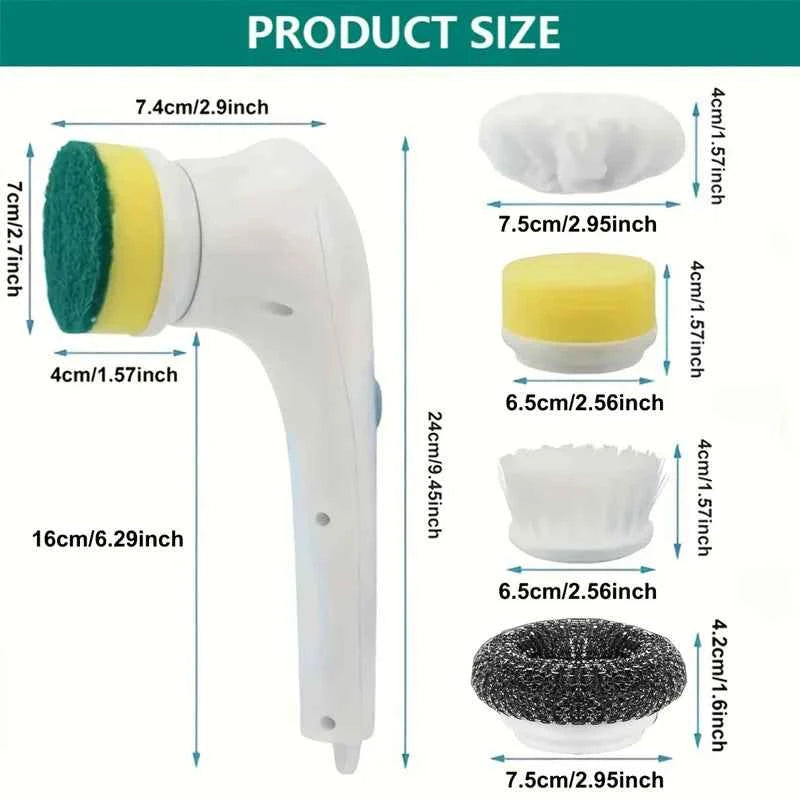 Effortless Electric Grease Scrubber, Rechargeable Cordless Power Cleaning Brush