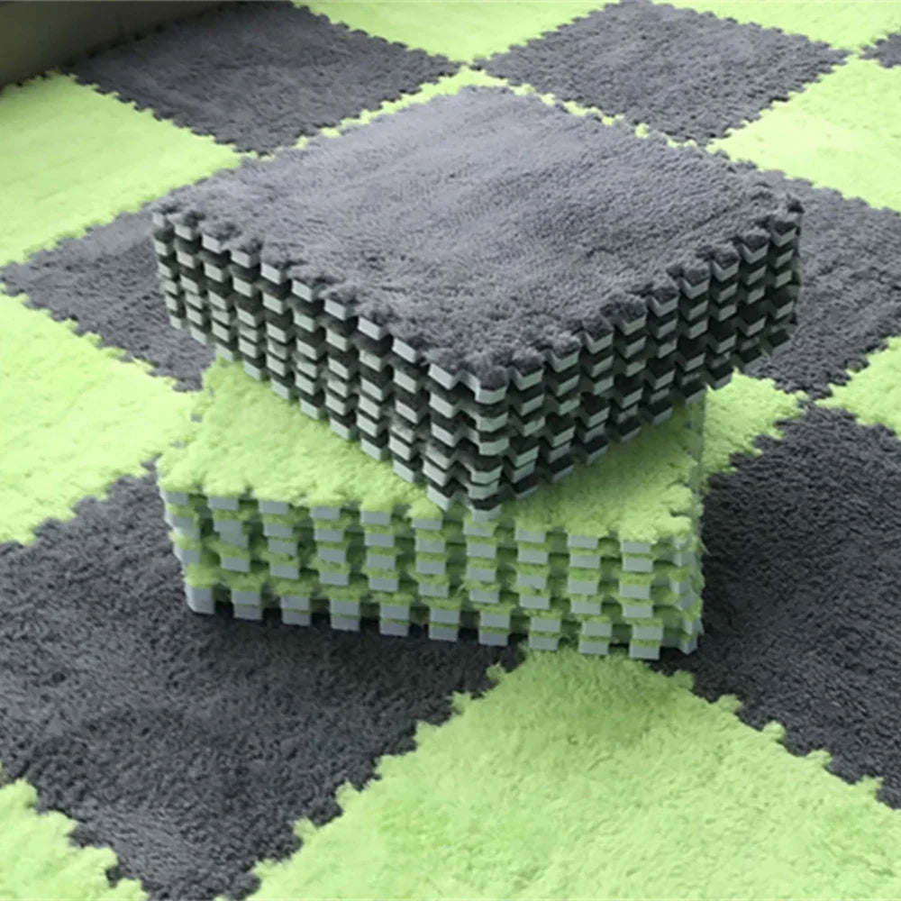 Soft Plush Children's Mat Babe Toys Eva Foam Puzzle Carpet Warm Children Play Mats Interlocking Rugs Infant Carpet 30*30*1cm