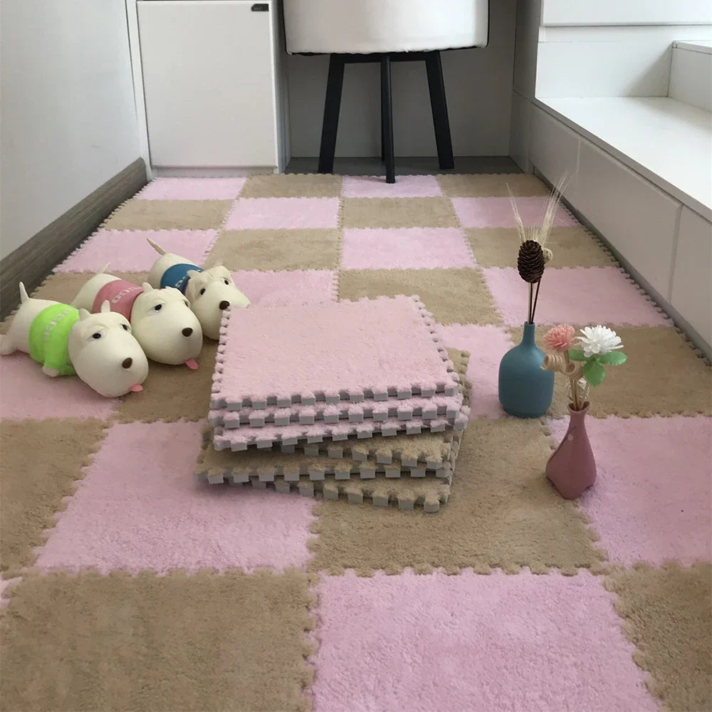 Soft Plush Children's Mat Babe Toys Eva Foam Puzzle Carpet Warm Children Play Mats Interlocking Rugs Infant Carpet 30*30*1cm